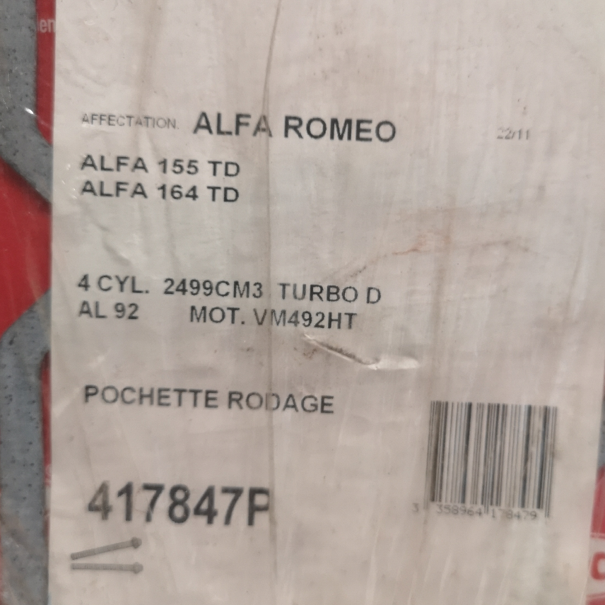417847P Joint de couvre culasse Alfa Roméo — photo 2