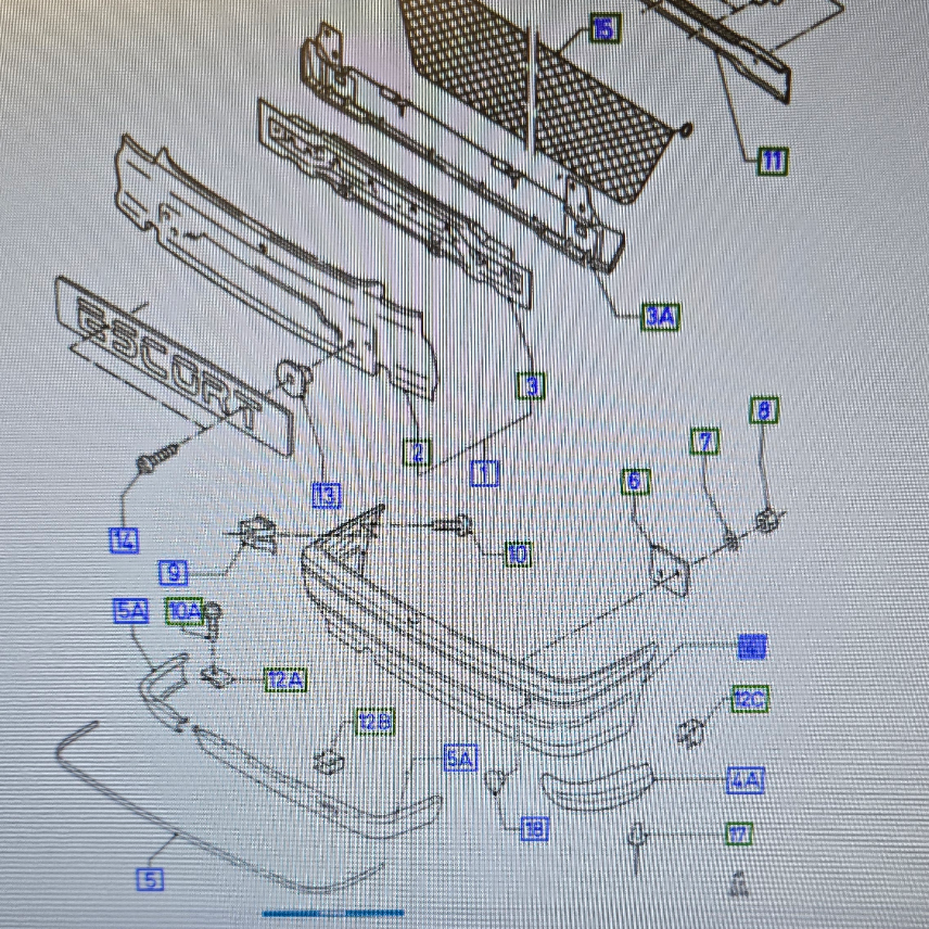 6729622 Ford Escort Pare-chocs Arrière