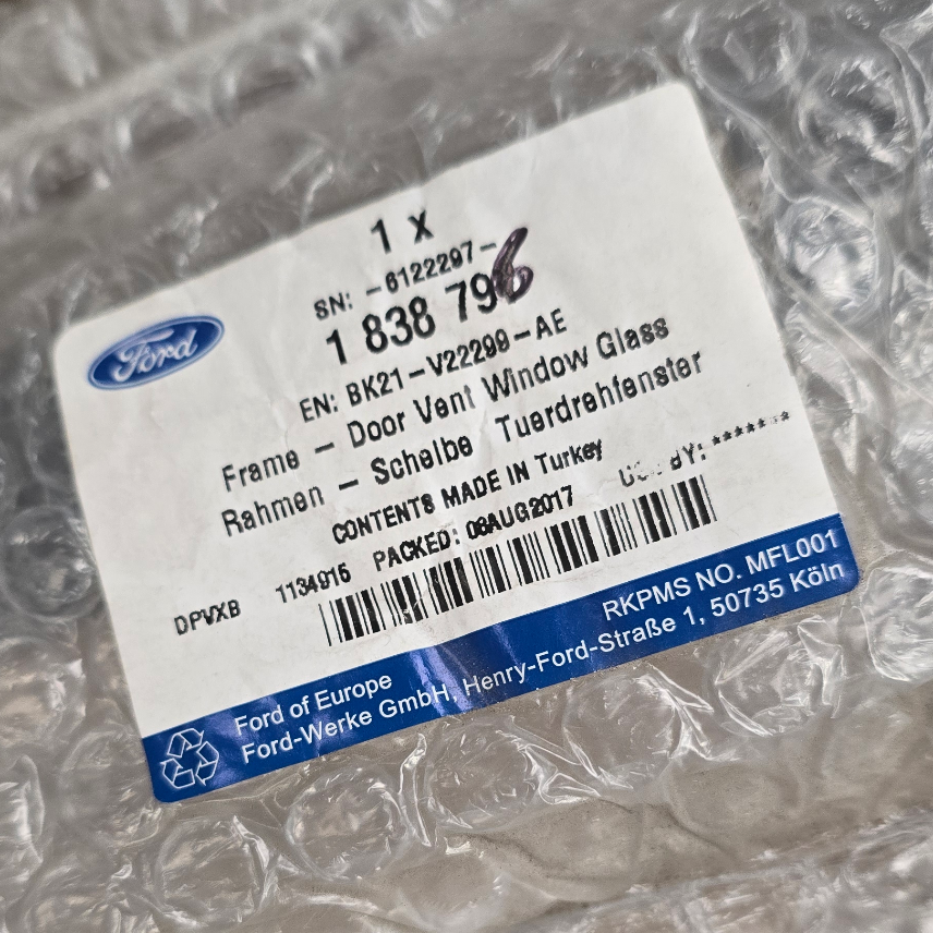 1838796 Ford Transit Tourneo Custom Cadre de glace de déflecteur droit — photo 2