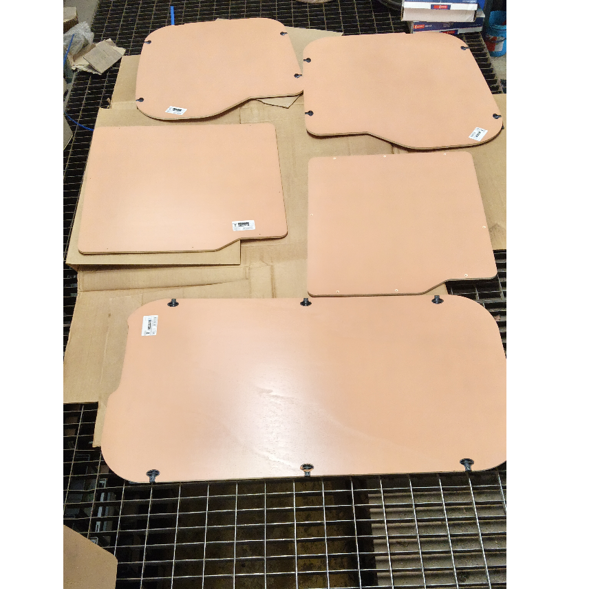 KIT INTERIEUR CONTREPLAQUE PORTES ARRIERE TRANSIT CUSTOM HAUT ET BAS GAUCHE ET DROITE + LATERALE