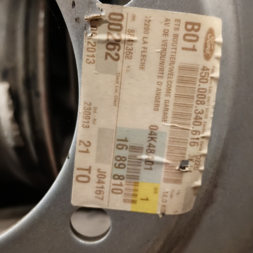 1689810 Roue arrière doubles Ford Transit Mk7 authentiques 16" en acier 5J x4 (06-13)