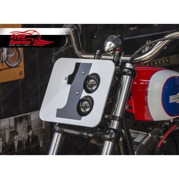 Plaque de phare Racing - Harley-Davidson Sportster XL1200X & XL1200C à partir de 2010 - Noir & Transparent