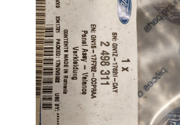 2498311 crosse arrière droit ford ecosport boucliers plastiques 